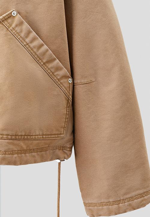 H&M - H&M Atelier:  Short canvas workwear jacket - beige/black