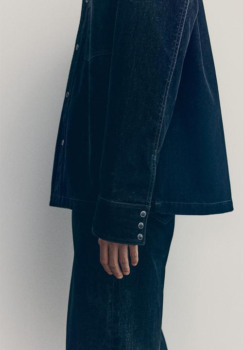 H&M - H&M Atelier: Brushed twill overshirt - black
