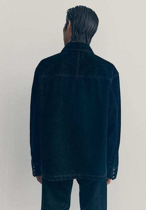 H&M - H&M Atelier: Brushed twill overshirt - black