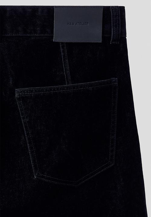 H&M - H&M Atelier: Cotton twill trousers - black