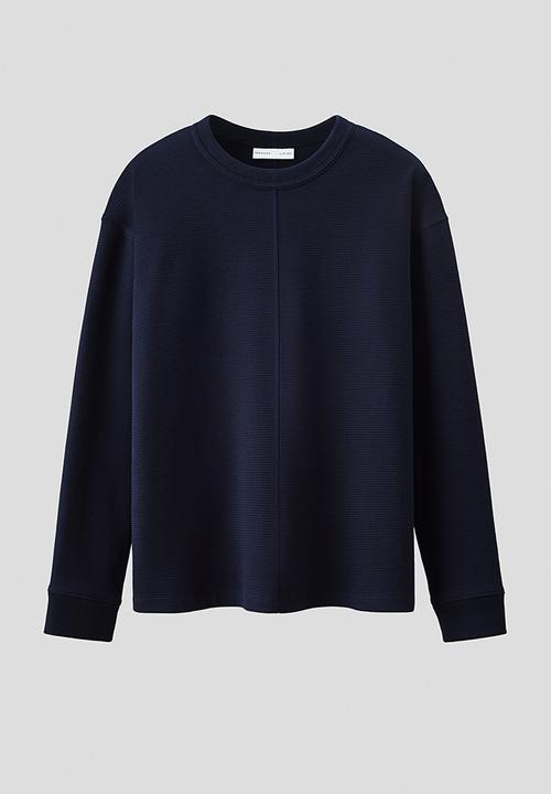 H&M - H&M Atelier: Waffled long-sleeved top - blue
