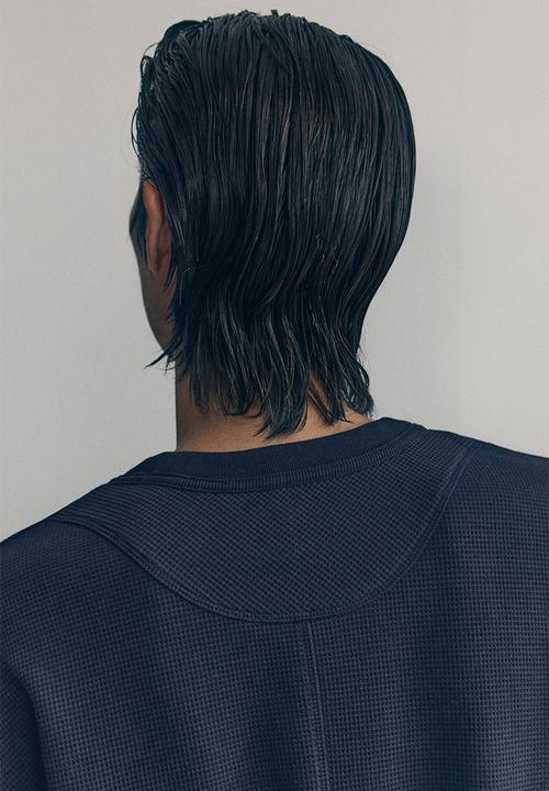 H&M - H&M Atelier: Waffled long-sleeved top - blue