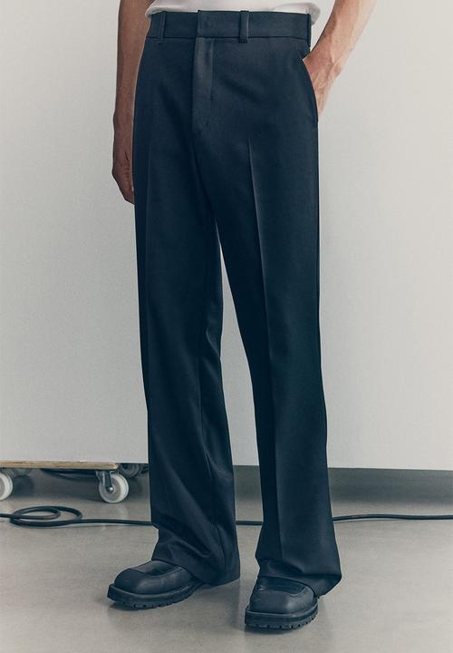 H&M - H&M Atelier: Wool-blend bootcut trousers - black