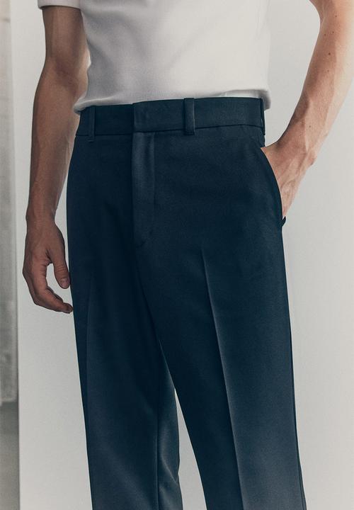 H&M - H&M Atelier: Wool-blend bootcut trousers - black