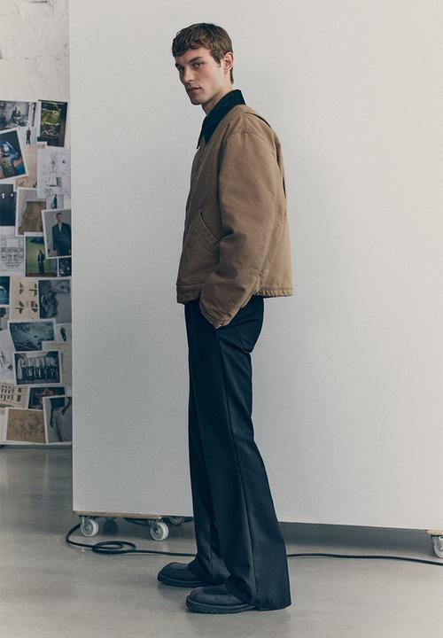 H&M - H&M Atelier: Wool-blend bootcut trousers - black