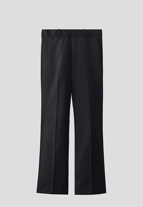 H&M - H&M Atelier: Wool-blend bootcut trousers - black