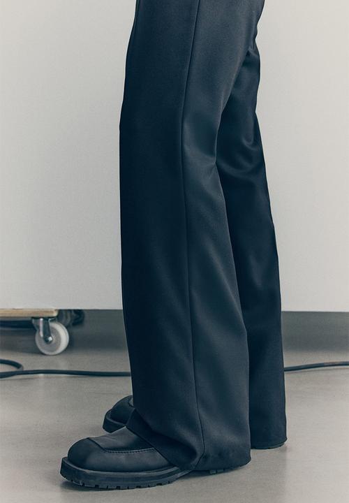 H&M - H&M Atelier: Wool-blend bootcut trousers - black