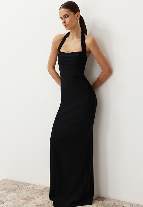 Trendyol - A-Line Maxi Dress - Black