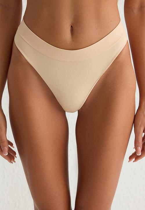 Trendyol - 2 pack seamless thong knitted panties - black