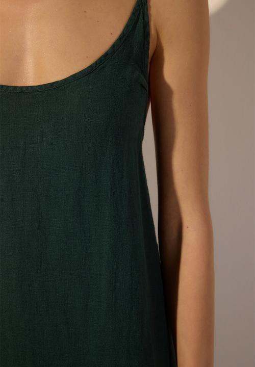 Trendyol - 100% Linen Back Detail Maxi Dress 