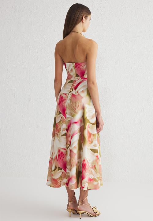 Trendyol - A-Line Strapless Woven Dress - Multi