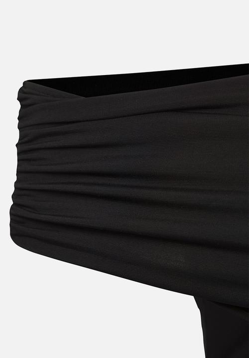 Trendyol -  Black Transparent Back Detail Knitted Evening Dress - Black