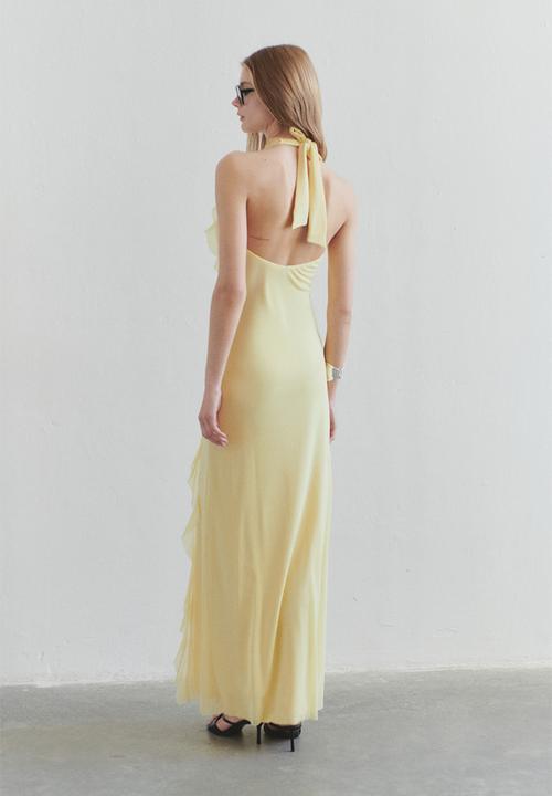 Trendyol - Edition Ruffled Lined Tulle Dress - Light yellow