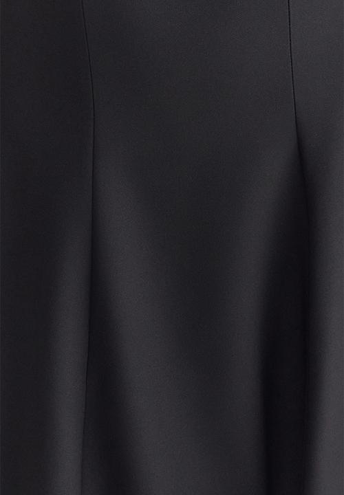 Trendyol - A-line strapless woven short elegant evening prom dress - black