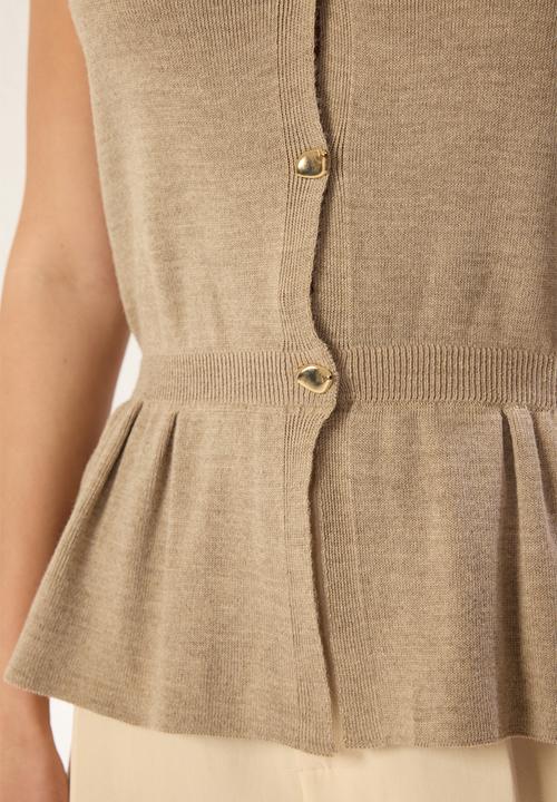 Trendyol - Peplum knitwear vest - mink