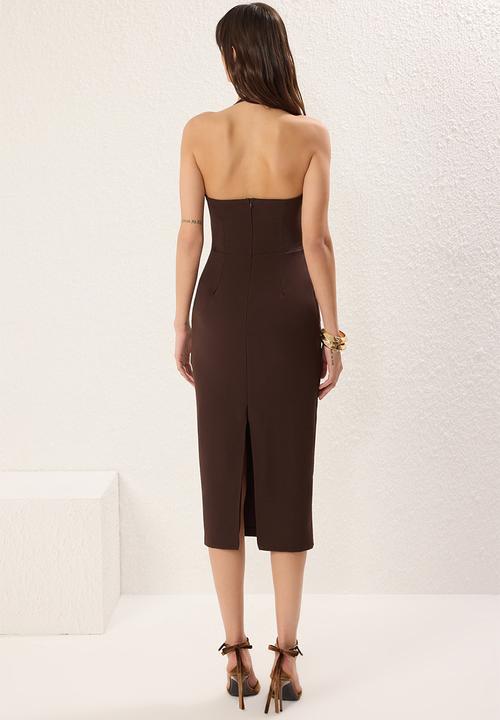 Trendyol - Accessory detailed woven elegant evening dress - brown