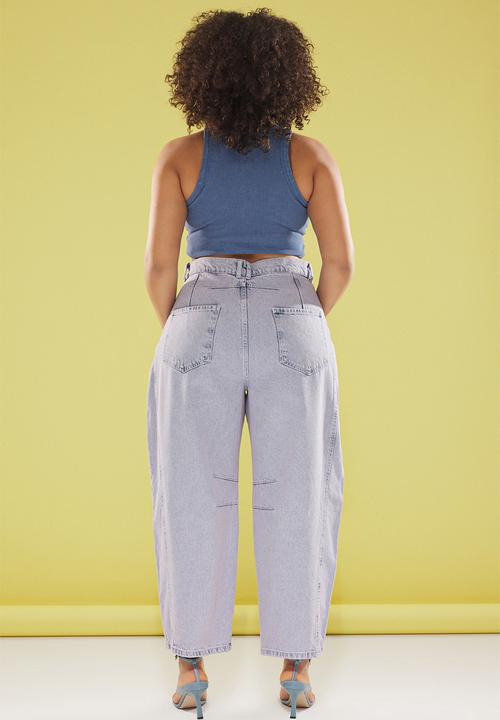 Trendyol - High waist baggy fit plus size jeans - light blue