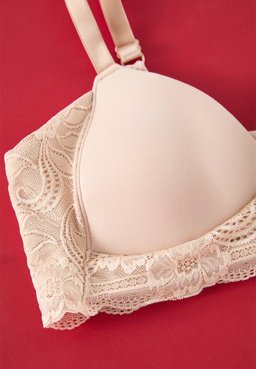Trendyol - Soft comfortable flexible lace back plus size bra - skin