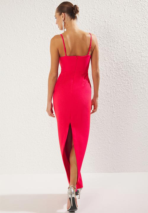 Trendyol - Woven Maxi Chic Evening Dress - Fuchsia