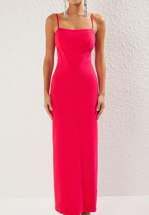Trendyol - Woven Maxi Chic Evening Dress - Fuchsia
