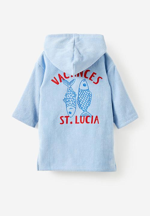 Cotton On - Baby zip through hooded towel - dawn blue/vacances