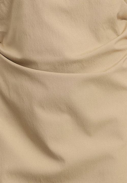 Trendyol - Plain bodycon mini drape detailed woven dress - camel