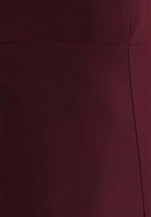 Trendyol - Bodycon woven midi chic evening dress - burgundy