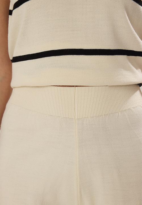 Trendyol - Ecru Striped Blouse-Pants Bottom-Top Set