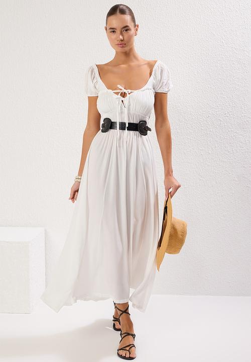 Trendyol - Maxi Woven Gypsy Detail - White