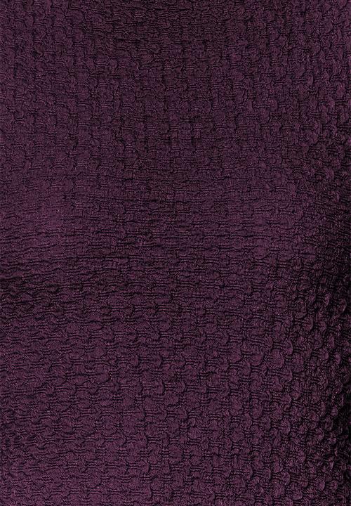 Trendyol - Textured fabric fitted moon sleeve midi pencil dress - plum