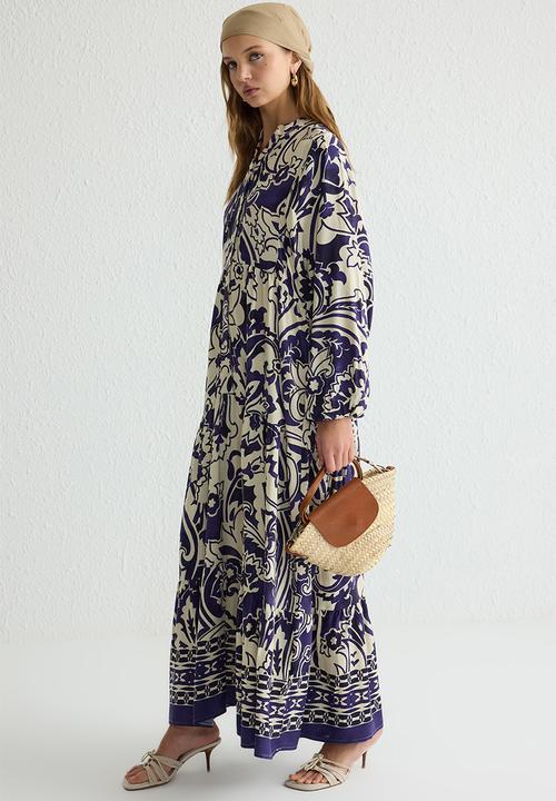 Trendyol - Patterned Viscose Woven Dress - Purple