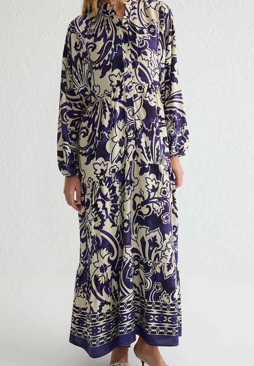 Trendyol - Patterned Viscose Woven Dress - Purple