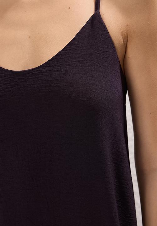 Trendyol - Straight Cut V Neck Maxi Woven Dress - plum