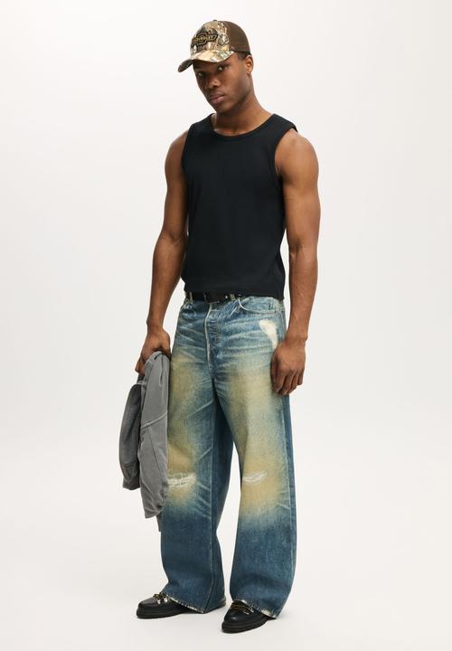 Cotton On - Rib Tank - Black