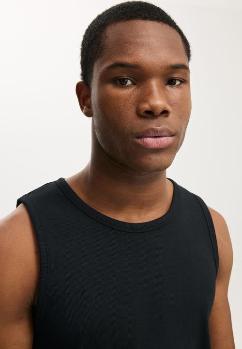 Cotton On - Rib Tank - Black