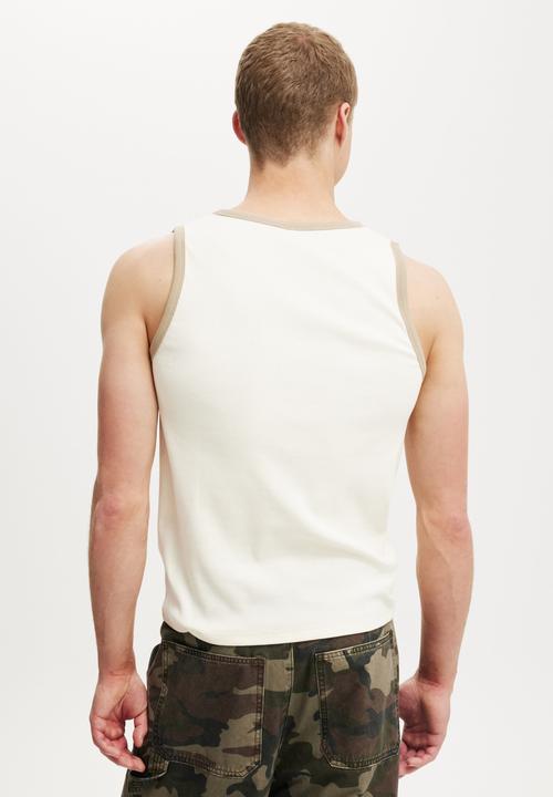 Cotton On - Rib Tank - Creampuff/Gravel Stone