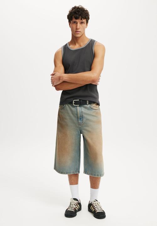 Cotton On - Rib Tank - Faded Slate / Slate Stone