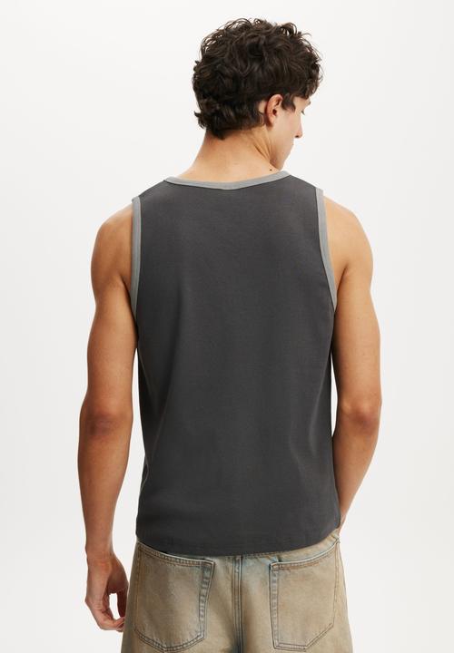 Cotton On - Rib Tank - Faded Slate / Slate Stone
