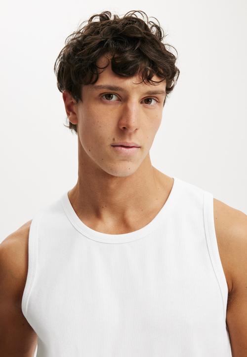 Cotton On - Rib Tank - White
