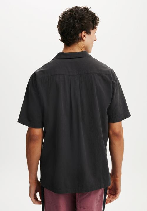 Cotton On - Riviera Short Sleeve Shirt - Faded Black
