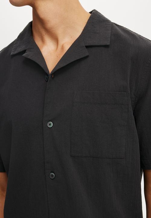 Cotton On - Riviera Short Sleeve Shirt - Faded Black