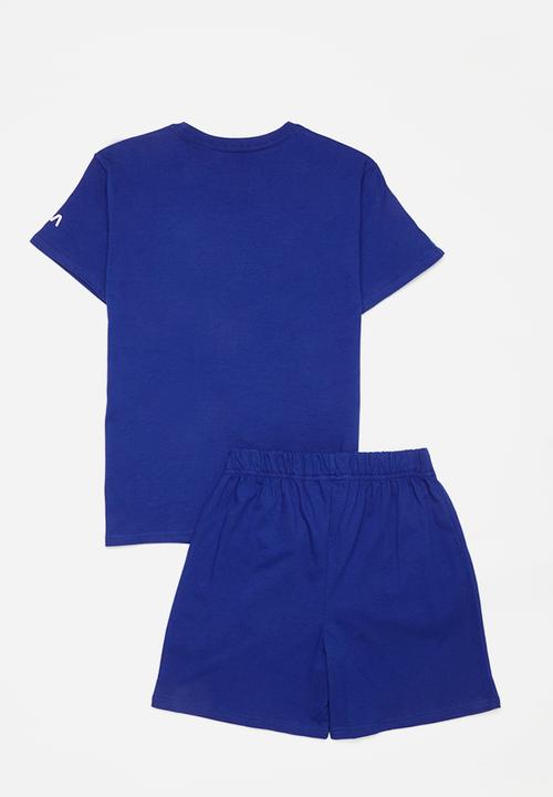 Pop Candy - Placement print and logo pj set - royal blue/nasa