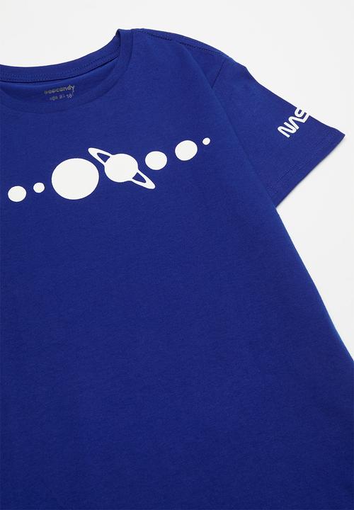 Pop Candy - Placement print and logo pj set - royal blue/nasa