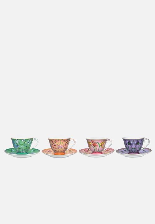 Maxwell & Williams - Mw mystique tall cup and sauc set 4 ass 230ml gb - multi
