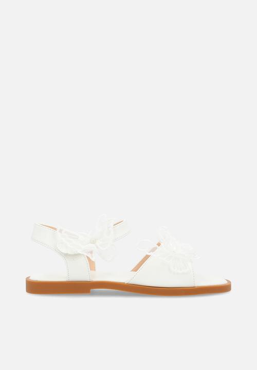 Pop Candy - Butterfly applique sandals - white