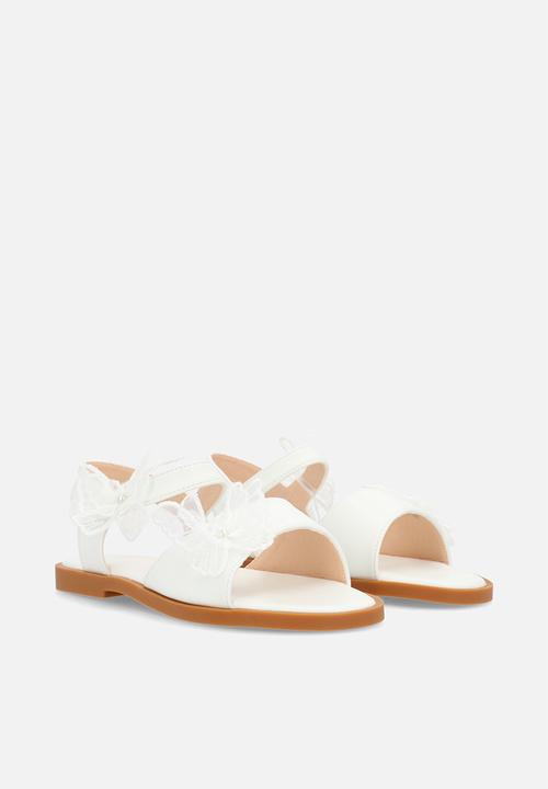 Pop Candy - Butterfly applique sandals - white
