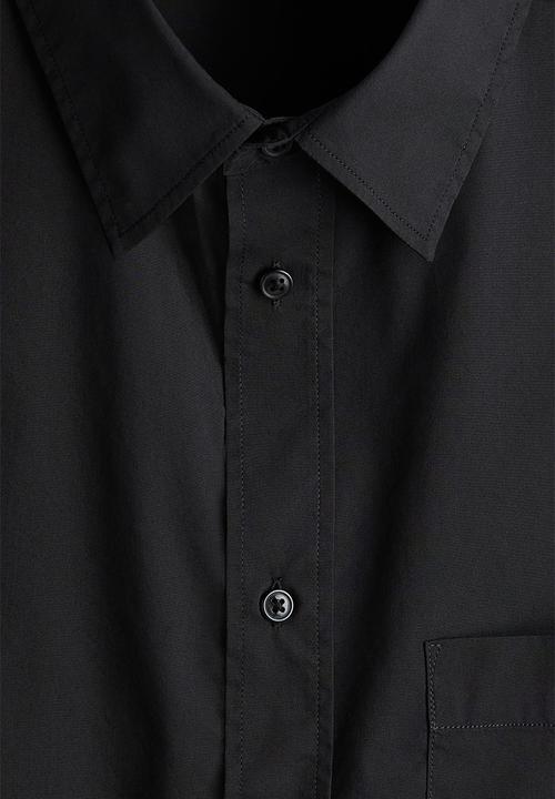 H&M - Oversized fit short-sleeved shirt - black