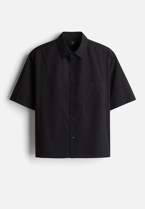 H&M - Oversized fit short-sleeved shirt - black