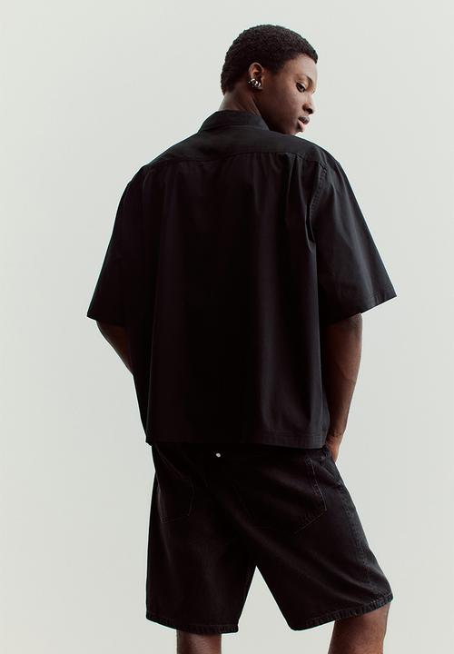 H&M - Oversized fit short-sleeved shirt - black