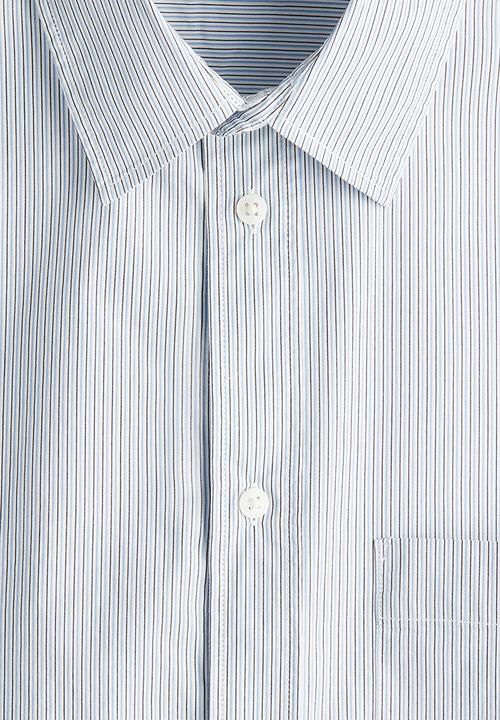 H&M - Oversized fit short-sleeved shirt - blue striped 